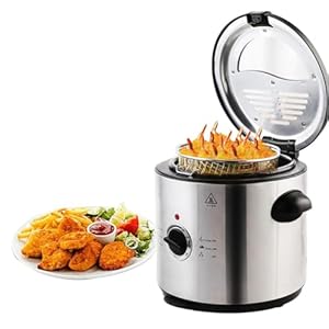 1,5 liter afneembare roestvrijstalen mini-hotpot met enkele tank, draagbare elektrische friteuse, multifunctionele elektrische friteuse, ovenfrituurmachine, rookloze frietjes kippengrill