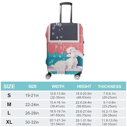 Poodle Bathing Travel Suitcase Protector Luggage Cover Protective Washable Anti-scratch Baggage Cover2