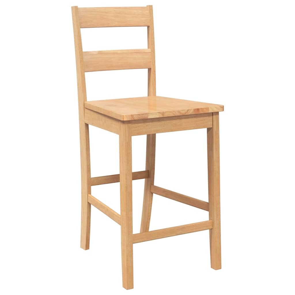 vidaXL Tabourets de Bar 2 pcs Naturel Bois Massif d'hévéa