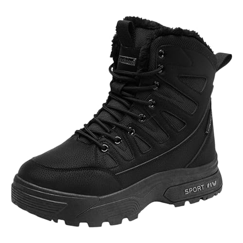 RYTEJFES Botas De Nieve Mujer Negro Vintage Comodos Botas Nieve Original Rebajas Botas De Nieve Outdoor Antideslizante Elegantes Botas De Invierno Talla Grande Planas Zapatos