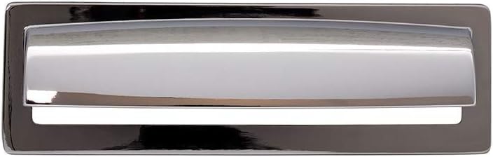 Top_Knobs Hollin Cup Pull Color Polished Chrome 5 1/16” Length Lynwood Coll Contemporary Minimal Modern Decorative Kitchen Drawer Cabinet Door Hardware Dresser Bathroom Metal Handle Interior Home