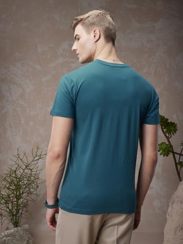 Image of Bewakoof Men's Typography Regular Fit Half Sleeve Round Neck T-Shirt American Pima | | Lightweight | Multipurpose