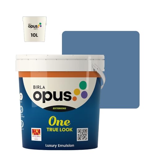 Image of Birla Opus One True Look Luxury Emulsion Paint (10L, Kingfisher In The Garden, Soft Sheen Finish) | Anti-Fading, UV & Algae Protection, Strong Film Intergrity | For Exterior Walls of Home, Office
