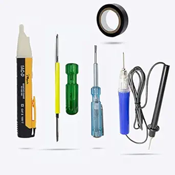 Hillgrove HGCM207M1 Electrical Non Contact Voltage Tester with Electrical Tape+Line Tester+Continuty Tester+2in1 Screwdriver