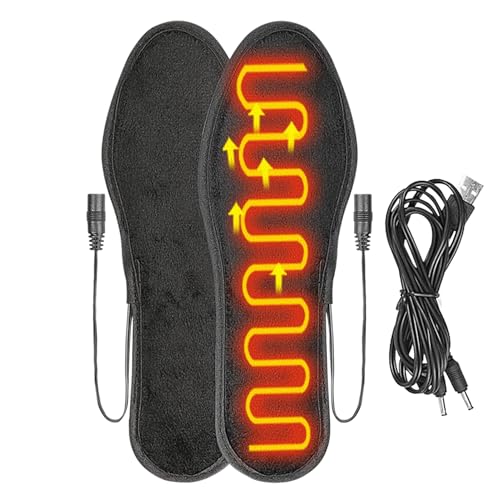 Electric Heated Insoles - Rechargeable Heated Boot Insoles - Rechargeable Electric Heating Pad - Cut to Size USB Insoles for Foot Heating Washable & Re