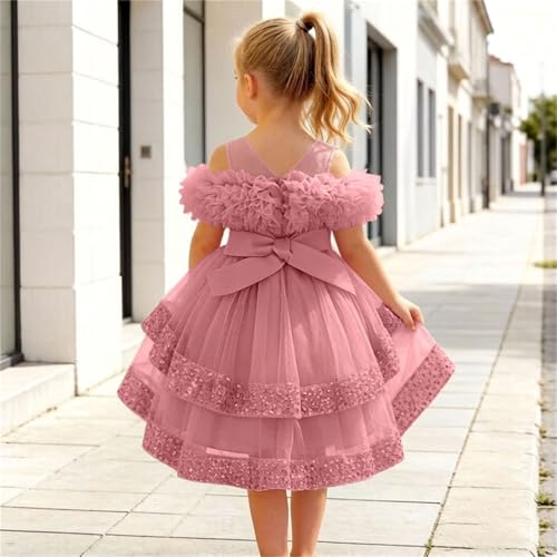 Vestidos de verano para niñas en tul de color sólido con satén 3
