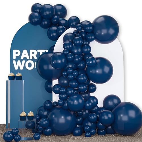 Image of PartyWoo Navy Blue Balloons 140pcs Different Sizes of 18 12 10 5 Inch Dark Blue Balloon Arch Kit Garland for Graduation Wedding Sports Theme Boy Baby Shower Men Birthday Party Decorations Blue-Y72