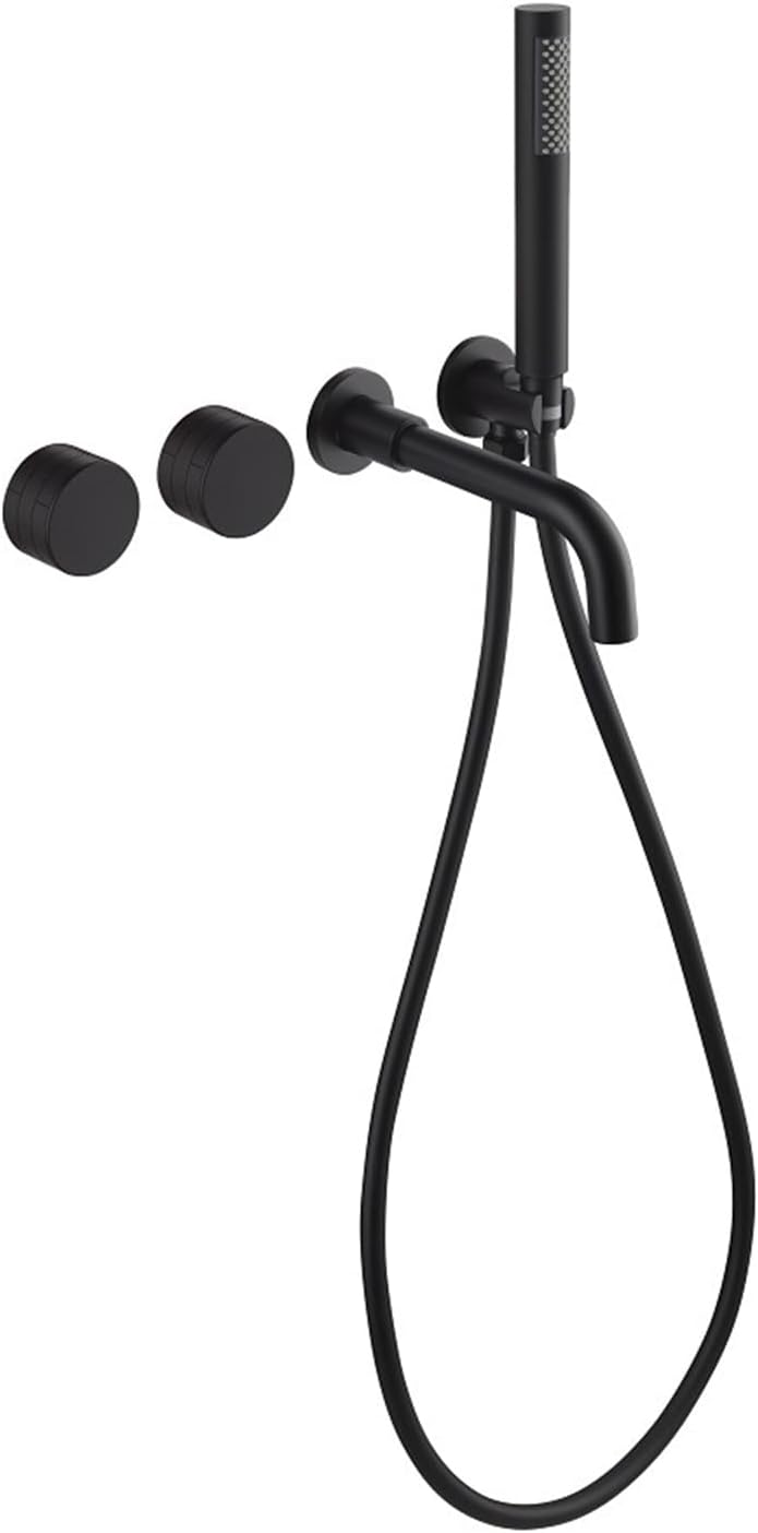 Wall Mounted Bath Mixer Tap with Hand Held Shower Head 2 Function Hot