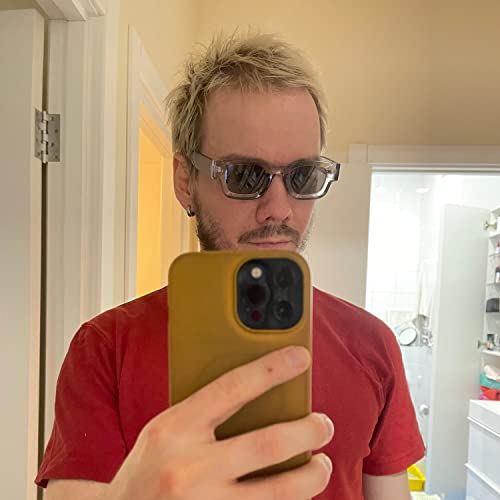 Image of EYLRIM Thick Square Frame Sunglasses for Women Men Chunky Rectangle Polarized Sunglasses UV400 Protection