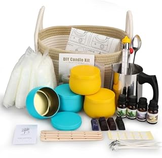 Candles Making Kit for Adult, DIY Scented Candles Gift Set, Candle Craft Supplies Full Starter Set with 800g Soy Wax, Fragrance Oil, Cotton Wicks, Candle Pigment, Wicks Sticker, Tins & More