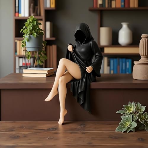 Estatua misteriosa negra 4 pulgadas decoración estante miniatura 4