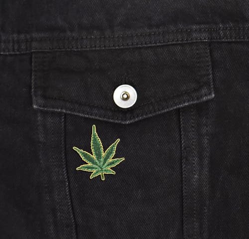 Image of Marijuana Weed Leaf Glitter Enamel Lapel Pin