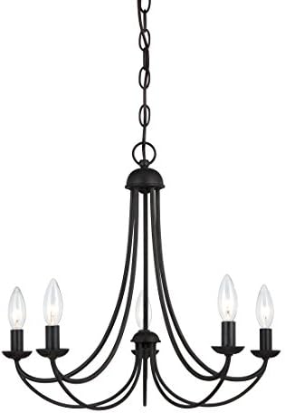 Quoizel Mirren Candle Chandelier, 21 Inch 5-Light Imperial Bronze Hanging Pendant, 60W, Max Adjustable Height 70", Transitional Ceiling Light for Dining, Living Room, Foyer, Hallway or Farmhouse