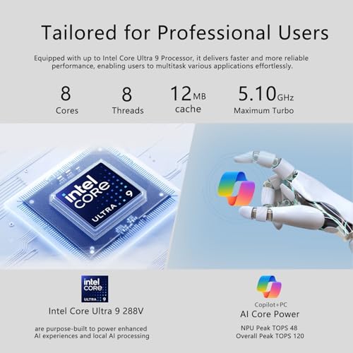 Image of msi Cubi NUC AI+ Business Mini Desktop, Intel Core Ultra 9 288V, 120 Tops AI Copilot+ PC, 32GB LPDDR5X, 1TB SSD, Fingerprint, Support 3-Display 4K, Thunderbolt 4, HDMI, Dual LAN, Wi-Fi 6E, Win 11 Pro