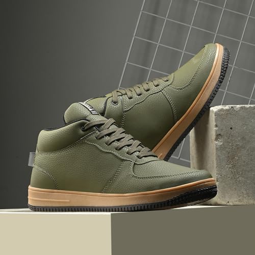 Image of Braxton Mens Olive MID TOP Sneaker