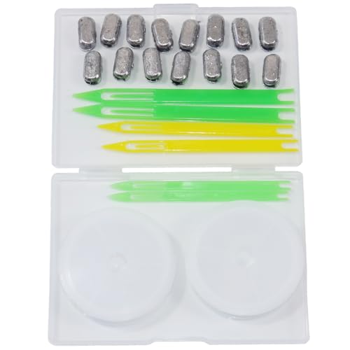 Drasry 3/8 and 1/4 Mesh Cast Net Repair Kit Includes Easy to Install Lead Sinker, Repair Line, and Plastic Net Shuttle for Monofilament Cast Net Repair 6 PCS