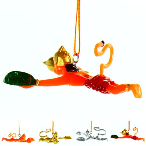 Yogic Mantra Flying Hanuman Ji for Car | Hand-Painted | Multi-Color | Hanging Hanuman Idol for Car Mirror | Classic Flying Hanuman Sculpture Wall Hanging | Bajrangbali Murti Sankatmochan Protection