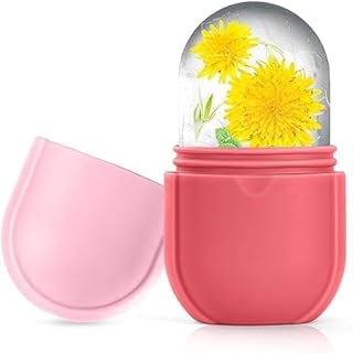 Ice Roller for Face & Eye, Silicone Ice Mold Facial Massage Tool, Skin Care Capsules Kit for Cooling Puffiness Relief & Pore Tight Feel, HD-7060 (Pink)