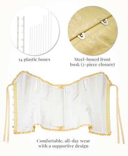 Image of SZIVYSHI Corset Tops for Women, Bustier Shapewear Lingerie, Lace Waist Push Up Bodysuit