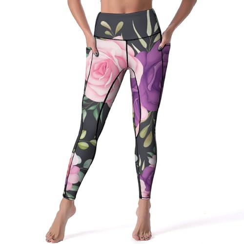 Legging de sport pourpre S avec taille haute et coupe fitness