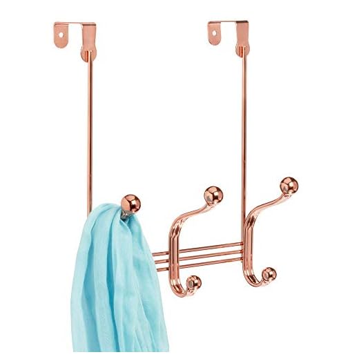 iDesign York Metal Organizador de porta para quarto, armário, banheiro, 10 x 21 x 28 cm, ouro rosa