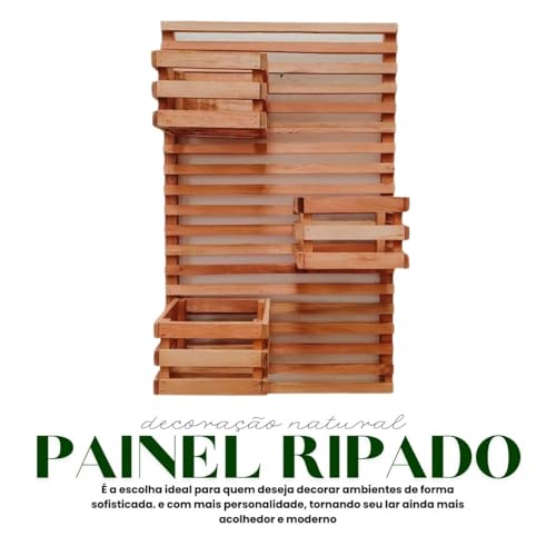 Jardim Vertical Madeira 60 x 40 2 Unid + 4 Cachepots