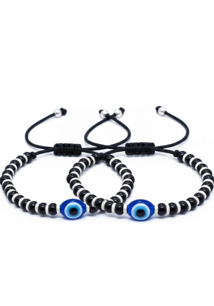 T TRENDY MART Evil Eye Nazaria Adjustable Bracelet for Baby Boys and Girls, Black and White Beads, Pack of 2 - Review, Price and Buying Guide