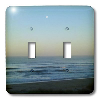 Interrupteur double Lune et Océan 3dRose lsp_23702_2 pour décoration murale