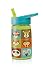 Crocodile Creek Eco Kids Jungle Jamboree Flip Straw Tritan Drinking Bottle, Lime Green, 7"