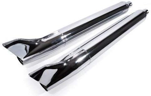Exhaust End Box Chrome Fishtail for Harley Davidson Custom Touring Universal 84cm