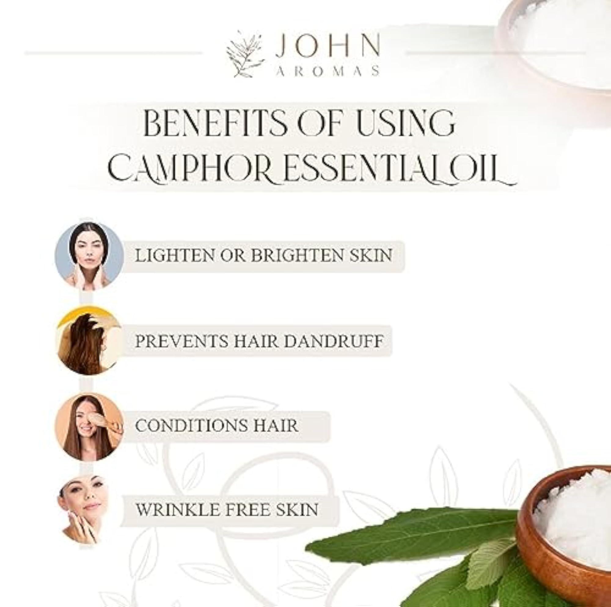 Camphor Essential Oil 100 ml for Skin & Hair Care
