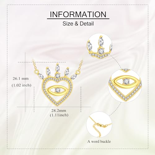 Collier mauvais œil argent anti-ternissement cœur protecteur - 5
