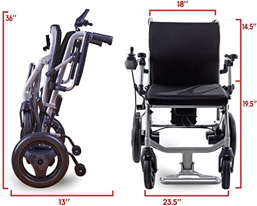 Culver Mobility Kano World's Lightest (Only 30Lbs) Foldable Electric Wheelchair, Travel Size, User-Friendly (Red) #TOP2