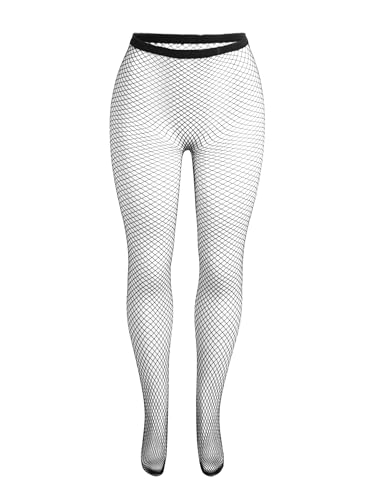 Plus Size Fishnet Stockings for Women High Waist Sheer Tights Sexy Mesh Pantyhose Black XS-5XL4
