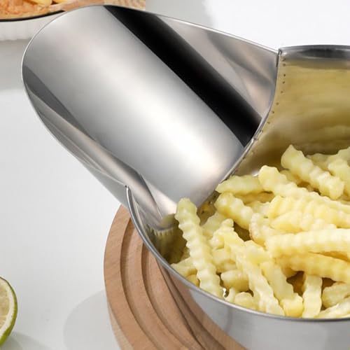 Cuchara de acero inoxidable con pico de pato para freidora y salsas 8