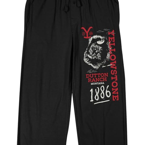 Bioworld Yellowstone 1886 Men's Black Sleep Pajama Pants2