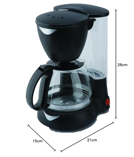 Image of PREMIER Coffee Maker MD205 | 550W Drip Coffee Maker | 6 Cup Capacity | Stainless Steel Jar | Espresso Maker | Compact Coffee Machine for Home & Office | 1 Year Warranty