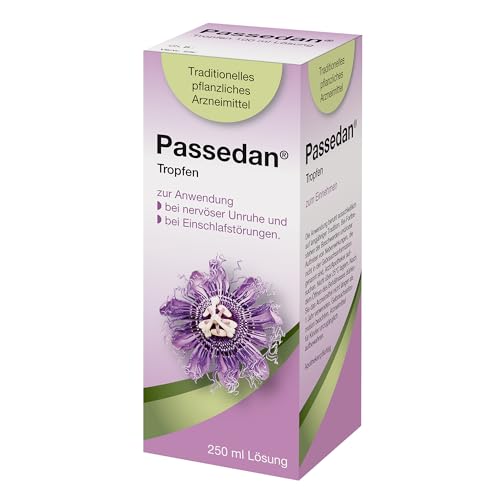 Passedan Tropfen 250 ml - bei nervöser Unruhe und Einschlafstörungen - Tag und Nacht anwendbar - pflanzliches Arzneimittel mit Passionsblumenkraut für innere Ruhe und leichteres Einschlafen