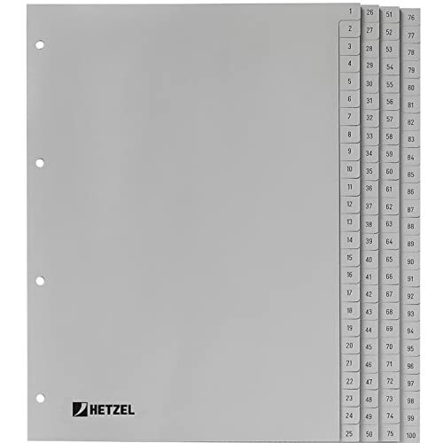 Intercalaires de Tri A4 Plastique Gris King Mec 721311 1-100