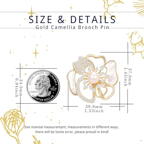 Image of Rhinestone Flower Brooch Austrian Crystal Flower Pin 18k Gold Plated Floral Brooch Lapel Pin Jewelry Mother's Day Birthday Gifts for Mom Wife