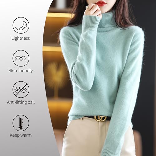 Women's Turtleneck 100% Mink Wool 2025 First-Line Ready to Wear Fall Winter Seamless Knit Pullover Sweater2