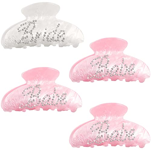 4 Pieces Bride Claw Clip Acrylic Rhinestone Hair Clips Bachelorette Party Decorations Bridal Hair Accessories for Women Bridesmaid Hair Clip Bridal Shower Wedding Gift