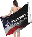 YINGD Bogenschießen, weiches Strandtuch, saugfähig, schnell trocknend, sandfrei, Badetuch für Strand, Reisen, Schwimmen, 130 x 80 cm, 601