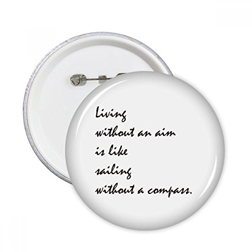 Badge bouton boussole et slogan inspirant pour décoration de vêtement en tissu