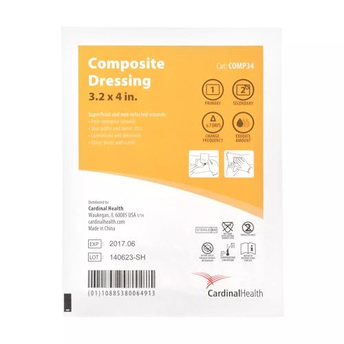 Cardinal Health™ Absorbent Composite Dressing, 3.2 x 4IN, Case of 20 Boxes of 10