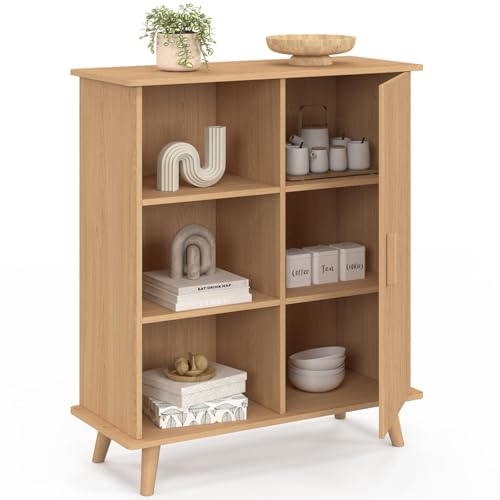 Buffet d'appoint Juliette effet lattes 70 cm IDMarket
