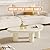 GraceNook White Cloud Coffee Table, Vintage Coffee Table with 3 Support Legs, Smooth Surface and Round Edge, Table Front of The Sofa, 47" Irregular Center Table for Living Room, Bedroom