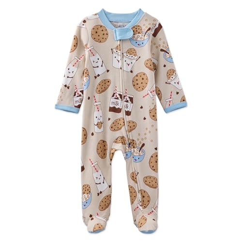 Image of Butterblu Baby Boys' Scout Sleep & Play 100% Organic Cotton Footed Zip Front Sleeper Pajamas for Baby Boys