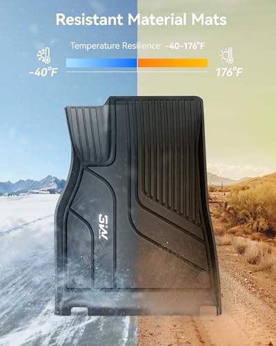 Image of 3W Floor Mats & Cargo Liner Fit for Tesla Model S 2021-2025 | All Weather TPE Custom Fit Floor Liners for 1-3 Rows and Trunk Full Set Car Mats, Model S Accessories, Black