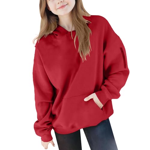 Hoodies for Girls Cute Youth Long Sleeve Oversized Hooded Sweatshirts Tween Tops Winter Preppy Clothes
